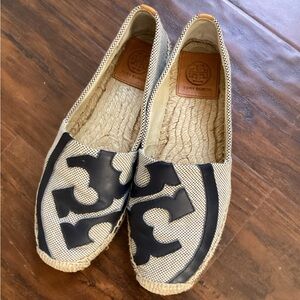 Tory Burch Black and White Espadrilles